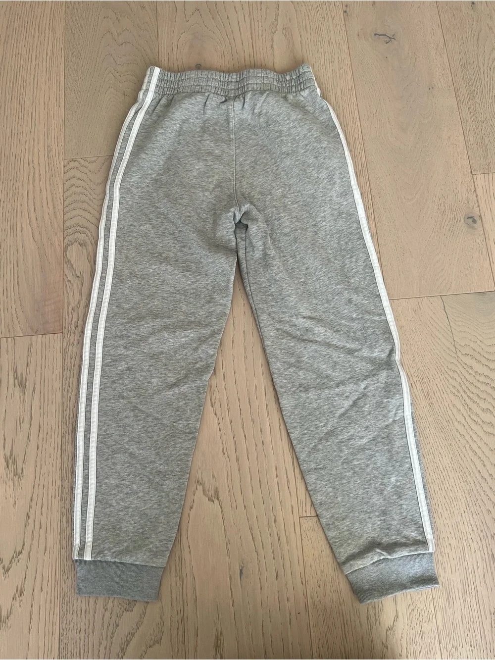 adidas Gray Kids Jogger Sweatpants with White 3-Stripes - Picture 3 of 3